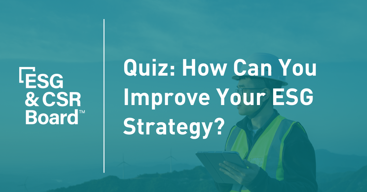 Quiz How Can You Improve Your ESG Strategy?